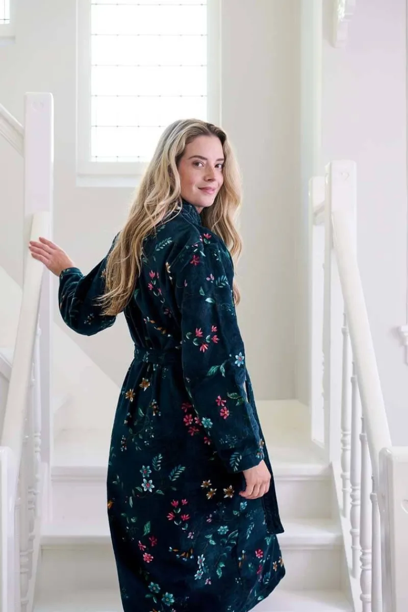 Pip Studio Bademäntel|Bademantel Les Fleurs Dunkelblau