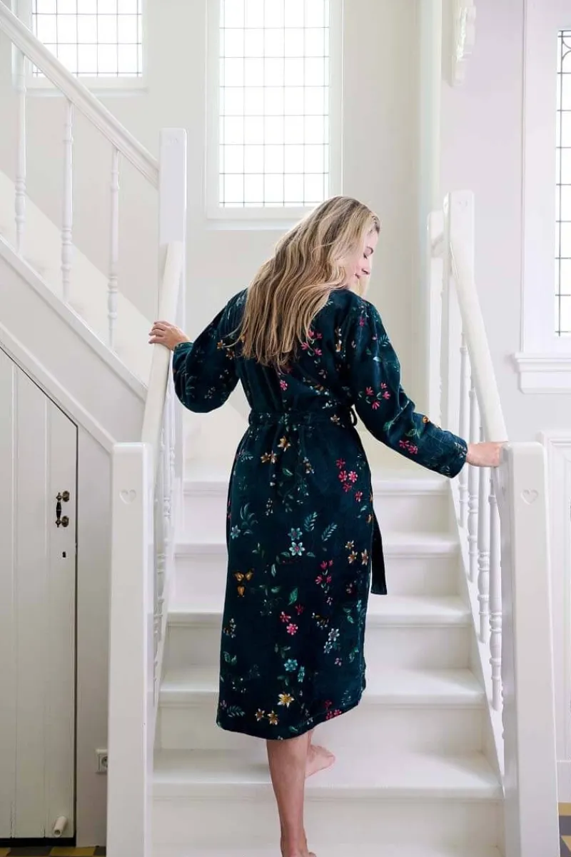 Pip Studio Bademäntel|Bademantel Les Fleurs Dunkelblau