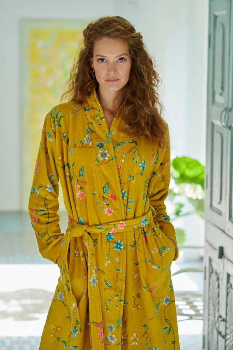 Pip Studio Bademäntel|Bademantel Les Fleurs Gelb