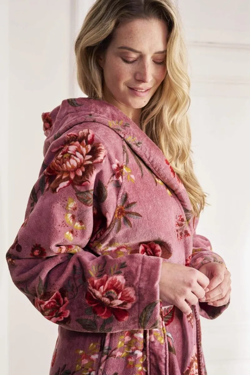 Pip Studio Bademäntel|Bademantel Secret Garden Mauve Violett