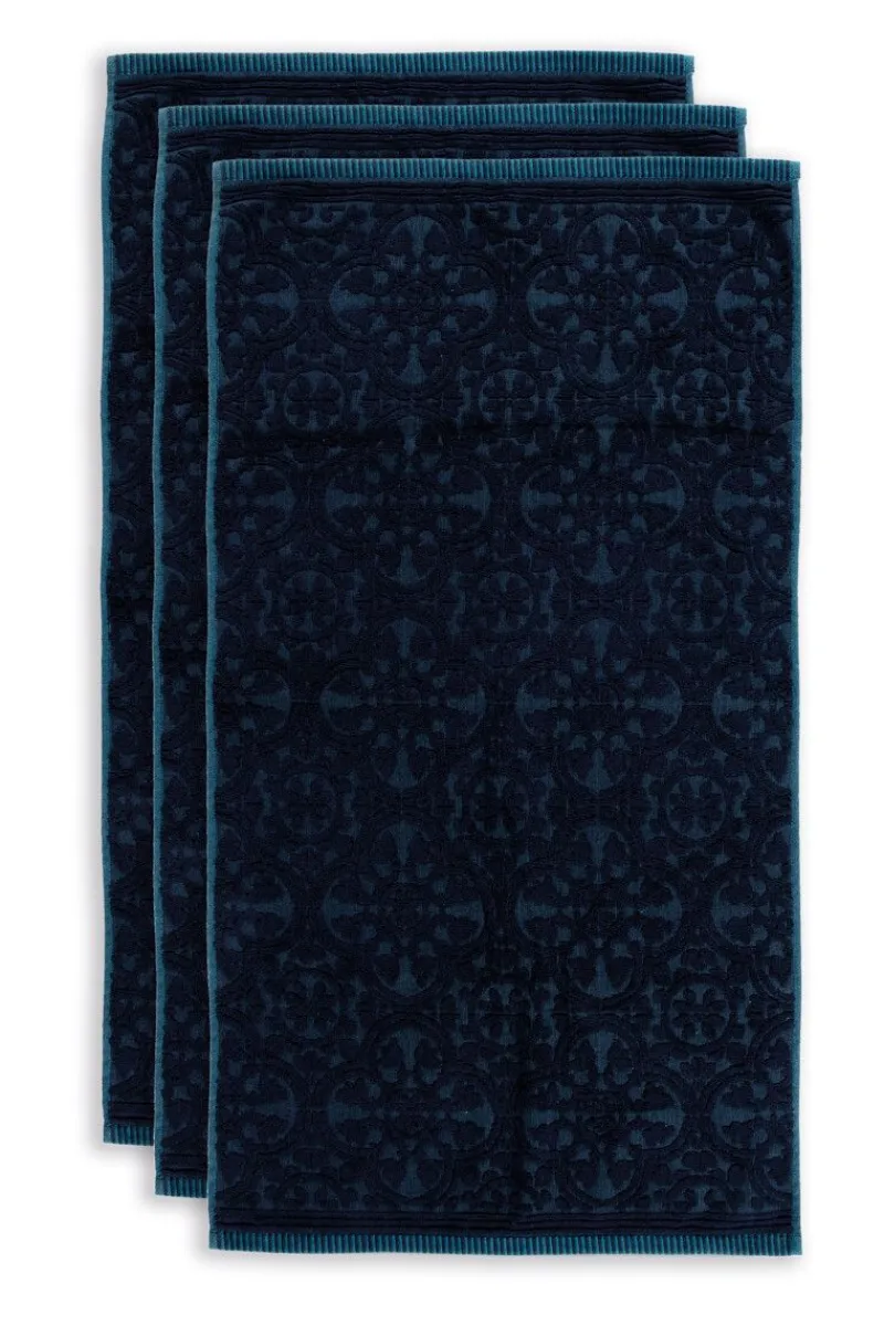 Pip Studio Handtücher|Badetuch Set/3 Tile de Pip Dunkel 55x100 cm Blau