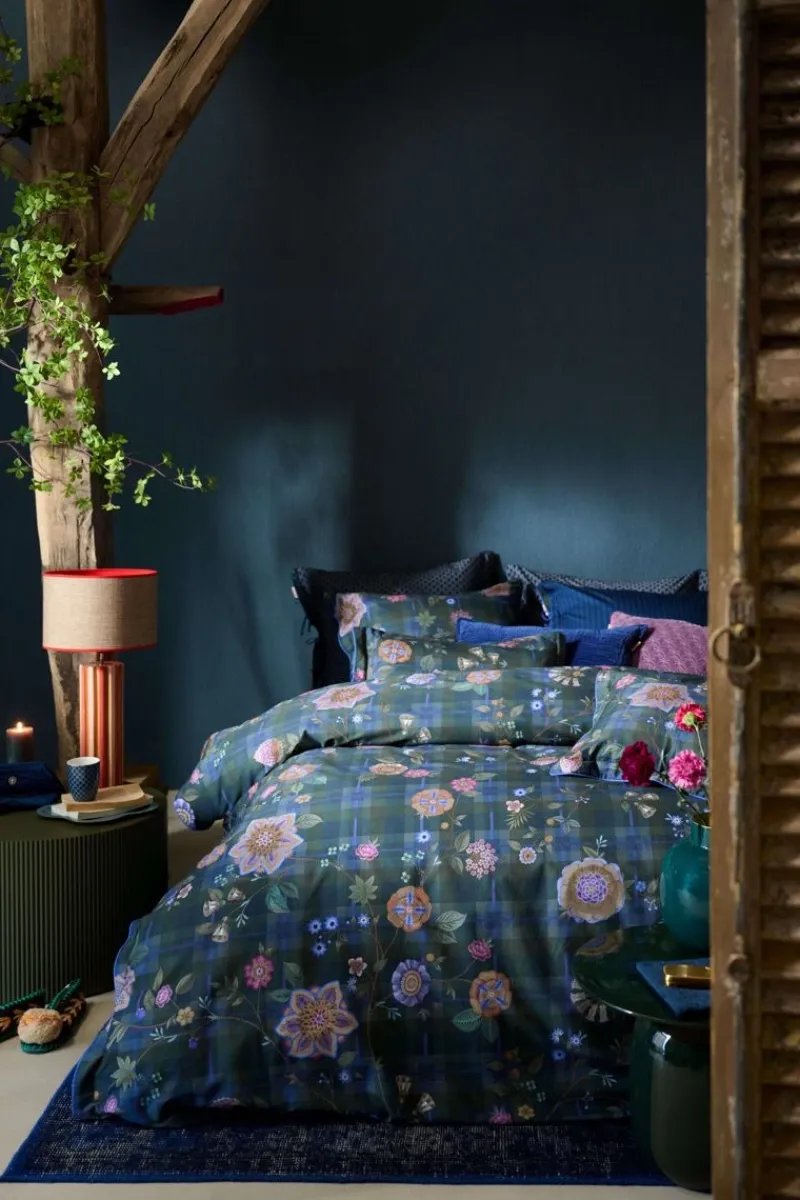 Pip Studio Bettbezüge|Bettbezugsset Flores Felices Dunkelblau