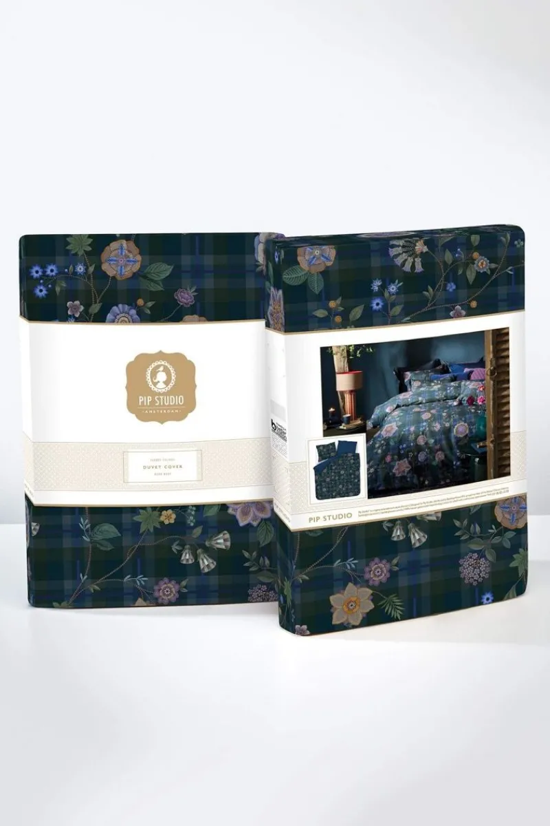 Pip Studio Bettbezüge|Bettbezugsset Flores Felices Dunkelblau