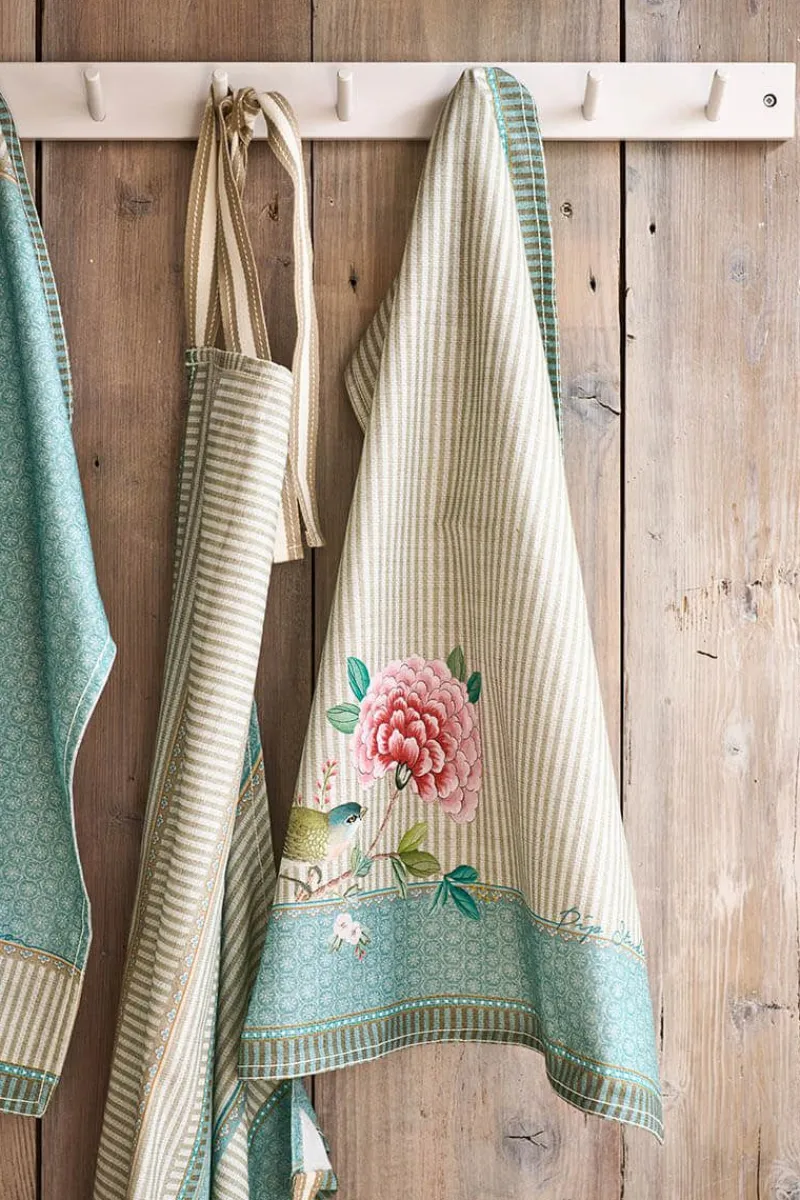 Pip Studio Geschirrtuch|Blushing Birds Geschirrhandtuch Khaki