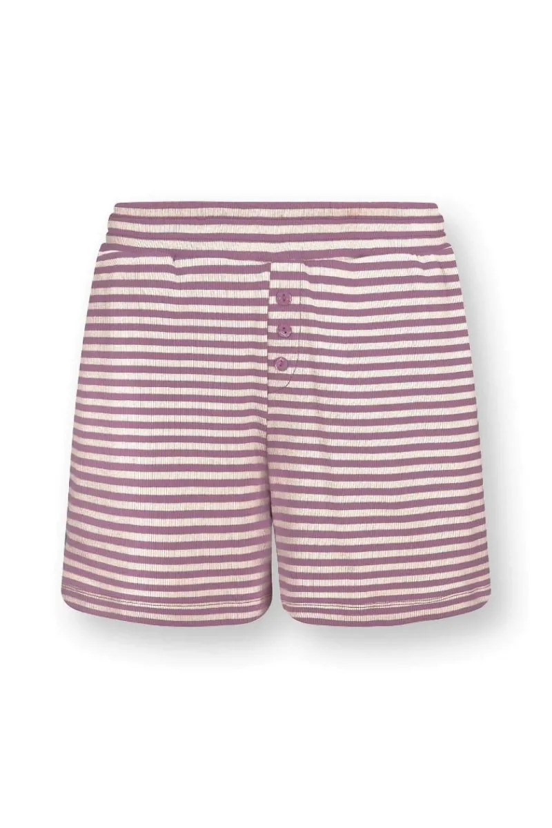 Pip Studio Shorts|Strandmode|Bobi Kurze Hose Little Sumo Stripe Lila Violett
