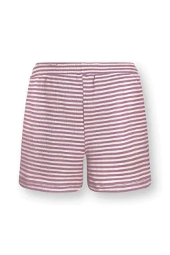 Pip Studio Shorts|Strandmode|Bobi Kurze Hose Little Sumo Stripe Lila Violett