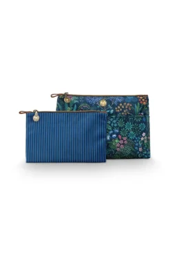 Pip Studio Kosmetiktasche|Caryn Kosmetiktasche Kombi Querida Dunkel Blau