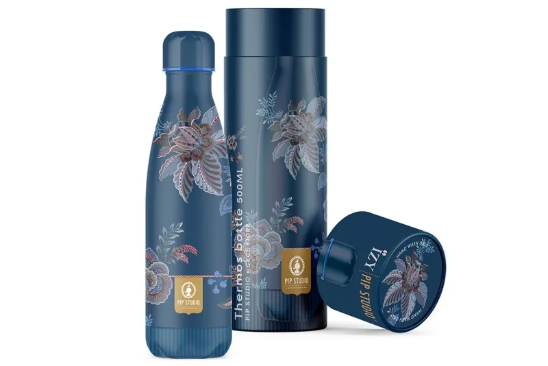 Pip Studio Thermosflaschen|Cece Fiore Thermosflasche Dunkelblau 500ml