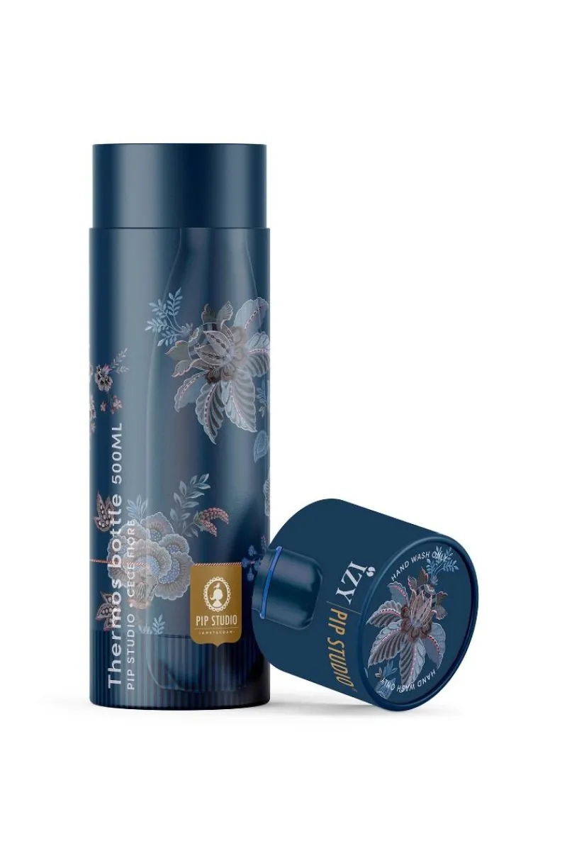 Pip Studio Thermosflaschen|Cece Fiore Thermosflasche Dunkelblau 500ml