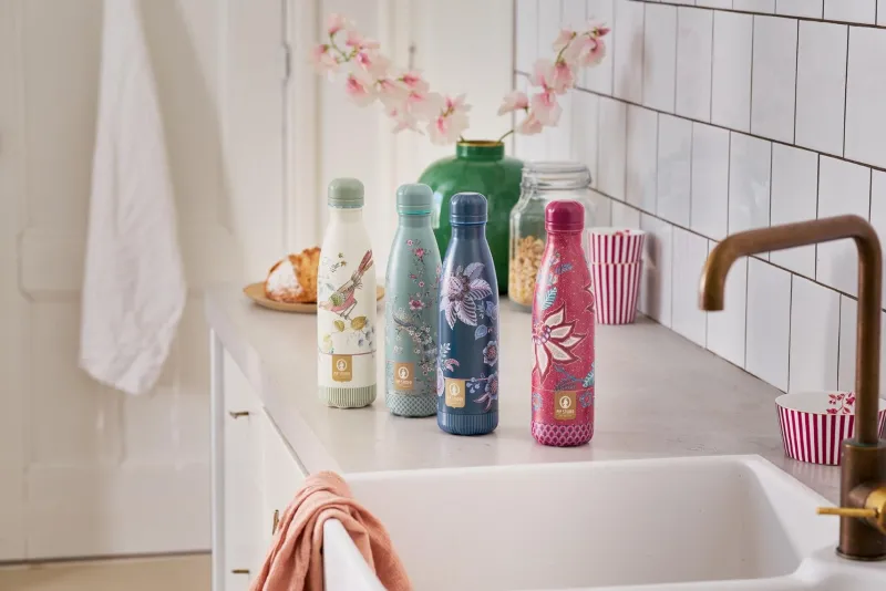 Pip Studio Thermosflaschen|Cece Fiore Thermosflasche Dunkelblau 500ml