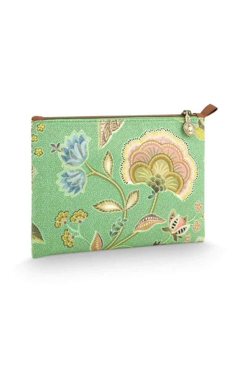 Pip Studio Kosmetiktasche|Charly Flaches Necessaire Mittel Matata Grün