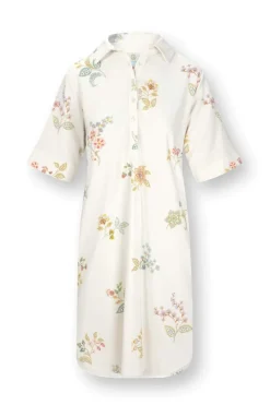 Pip Studio Strandmode|Nachthemden|Dewi Nachthemd Kurze Ärmeln Blossom Chique Weiss