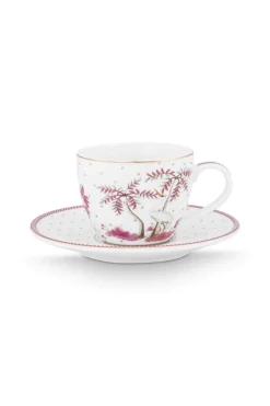 Pip Studio Tasse & Untertasse|Espresso Tasse|Espresso Tasse & Untertasse Jolie Punkte Gold Rosa