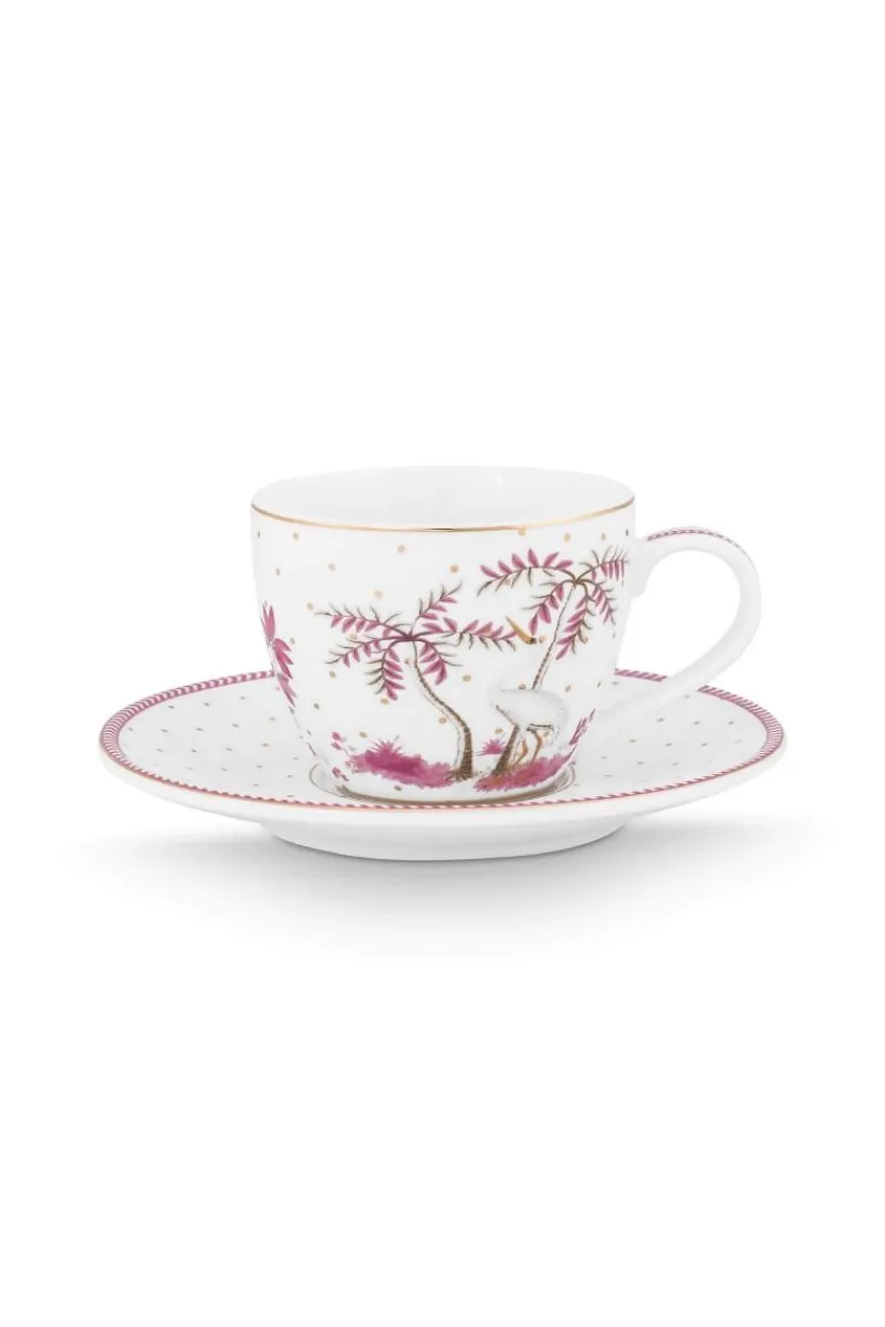 Pip Studio Tasse & Untertasse|Espresso Tasse|Espresso Tasse & Untertasse Jolie Punkte Gold Rosa
