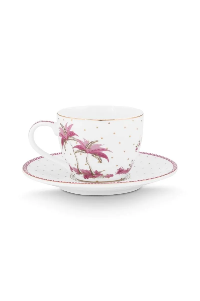 Pip Studio Tasse & Untertasse|Espresso Tasse|Espresso Tasse & Untertasse Jolie Punkte Gold Rosa