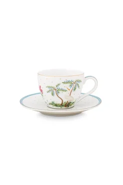 Pip Studio Espresso Tasse|Tasse & Untertasse|Espresso Tasse & Untertasse Jolie Punkte Gold Blau
