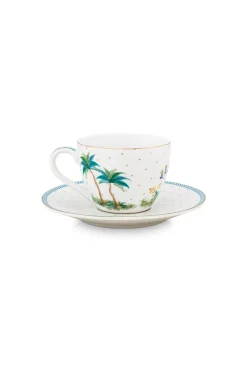 Pip Studio Espresso Tasse|Tasse & Untertasse|Espresso Tasse & Untertasse Jolie Punkte Gold Blau