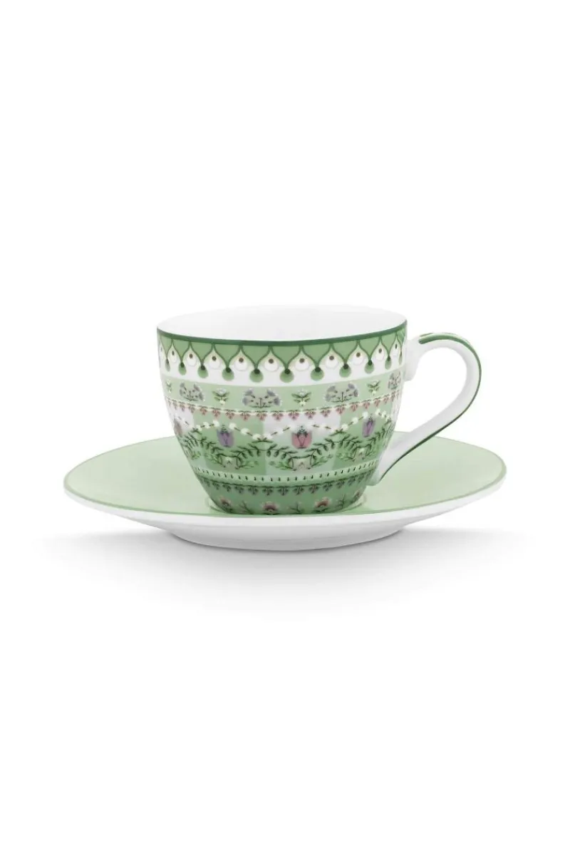 Pip Studio Espresso Tasse|Tasse & Untertasse|Espresso Tasse & Untertasse Lily&Lotus Moon Delight Hell Grün