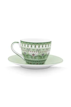 Pip Studio Espresso Tasse|Tasse & Untertasse|Espresso Tasse & Untertasse Lily&Lotus Moon Delight Hell Grün