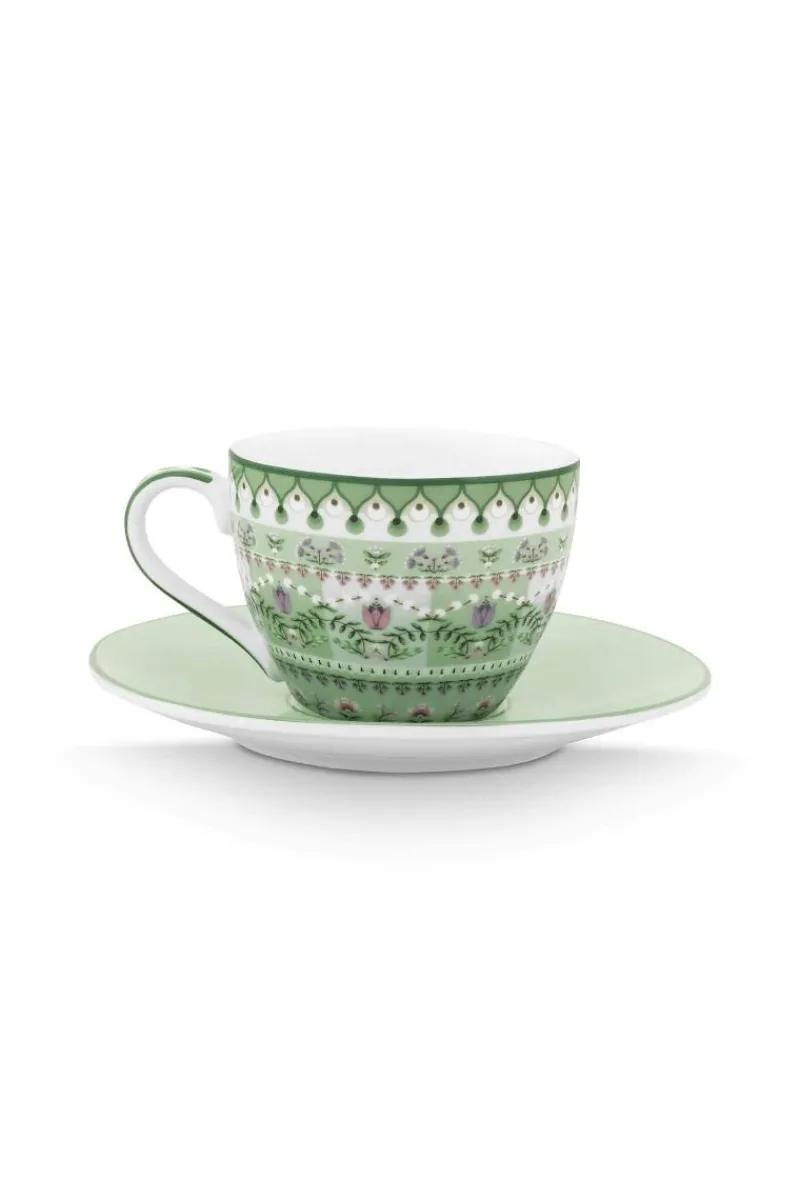 Pip Studio Espresso Tasse|Tasse & Untertasse|Espresso Tasse & Untertasse Lily&Lotus Moon Delight Hell Grün
