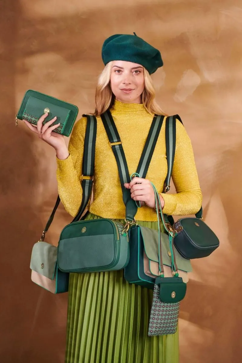 Pip Studio Taschen|Umhängetaschen|Fenna Schultertasche Klein Uni Grün