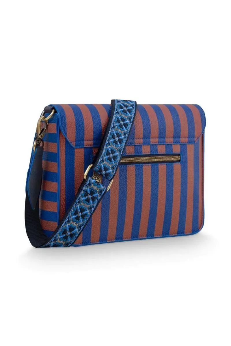 Pip Studio Taschen|Umhängetaschen|Fenna Schultertasche Mittel Streifen Blau