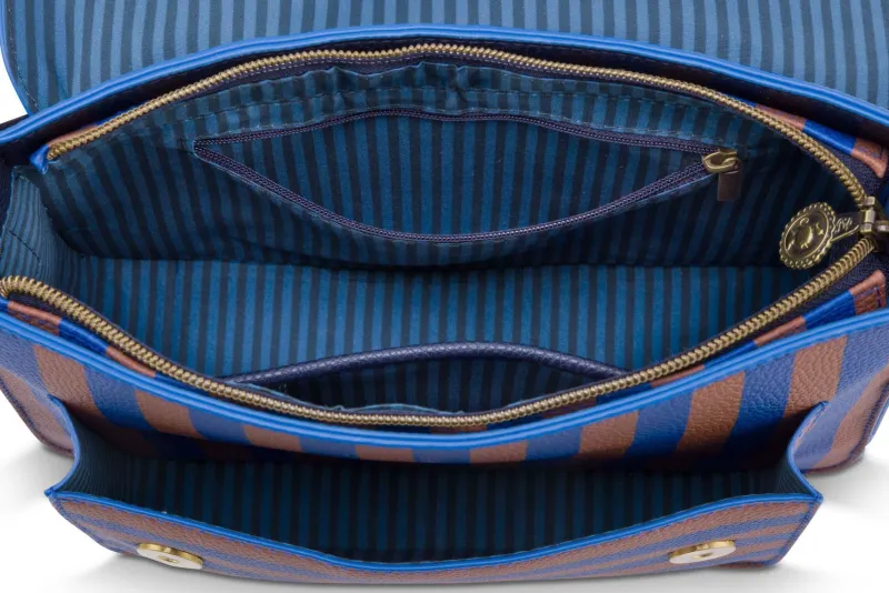Pip Studio Taschen|Umhängetaschen|Fenna Schultertasche Mittel Streifen Blau