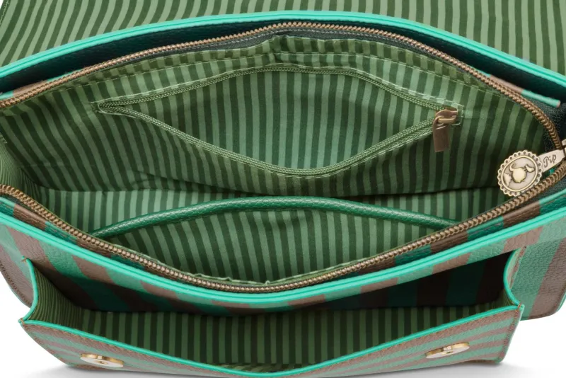Pip Studio Taschen|Umhängetaschen|Fenna Schultertasche Mittel Streifen Grün