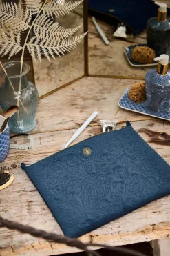 Pip Studio Necessaire|Flaches Necessaire Gross Samt Quiltey Days Blau