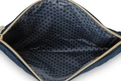 Pip Studio Necessaire|Flaches Necessaire Gross Samt Quiltey Days Blau
