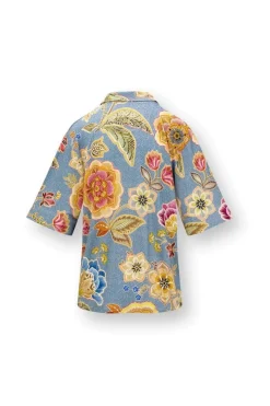 Pip Studio Strandmode|Tops|Flora Top Kurze Ärmeln Matata Blau