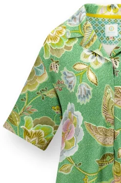Pip Studio Strandmode|Tops|Flora Top Kurze Ärmeln Matata Grün