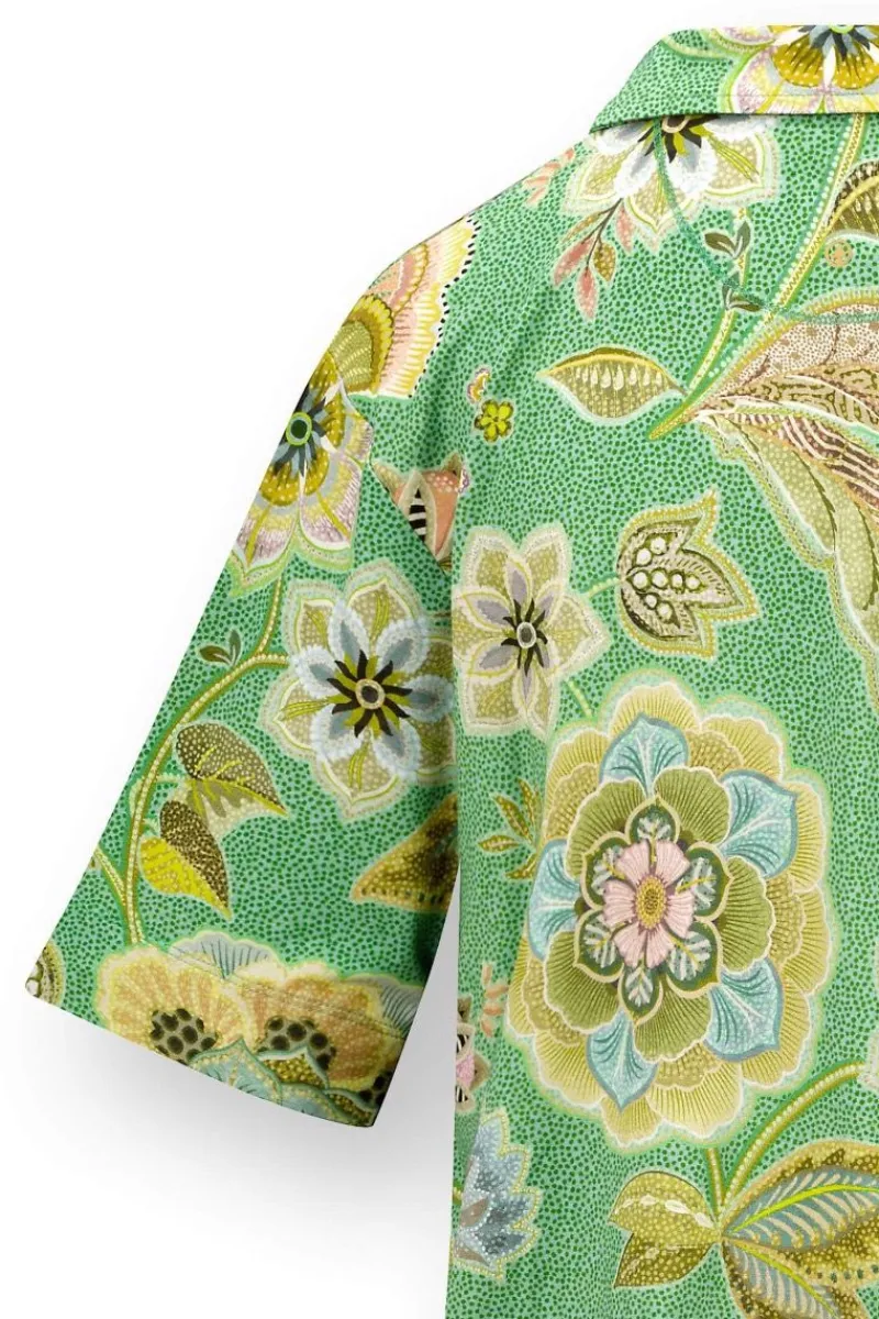 Pip Studio Strandmode|Tops|Flora Top Kurze Ärmeln Matata Grün