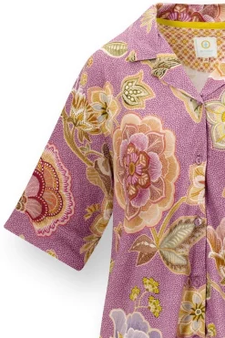 Pip Studio Strandmode|Tops|Flora Top Kurze Ärmeln Matata Lila Violett