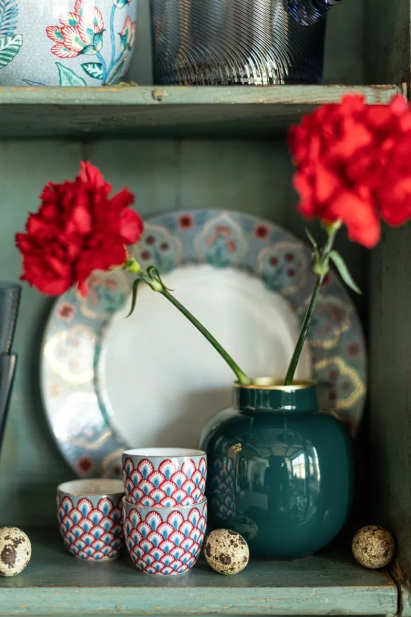 Pip Studio Eierbecher|Flower Festival Eierbecher Rot-Hell Blau