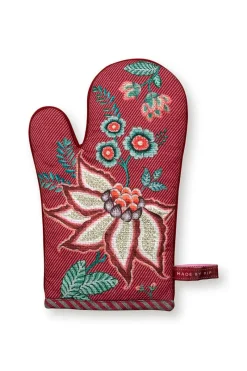 Pip Studio Ofenhandschuhe|Flower Festival Ofenhandschuh Dunkel Rosa