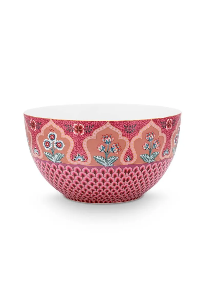Pip Studio Schalen|Flower Festival Schale Dunkel 18 cm Rosa