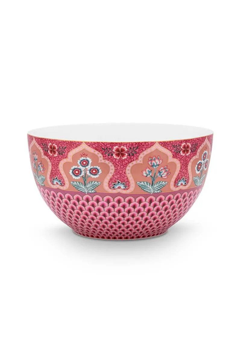 Pip Studio Schalen|Flower Festival Schale Dunkel 18 cm Rosa