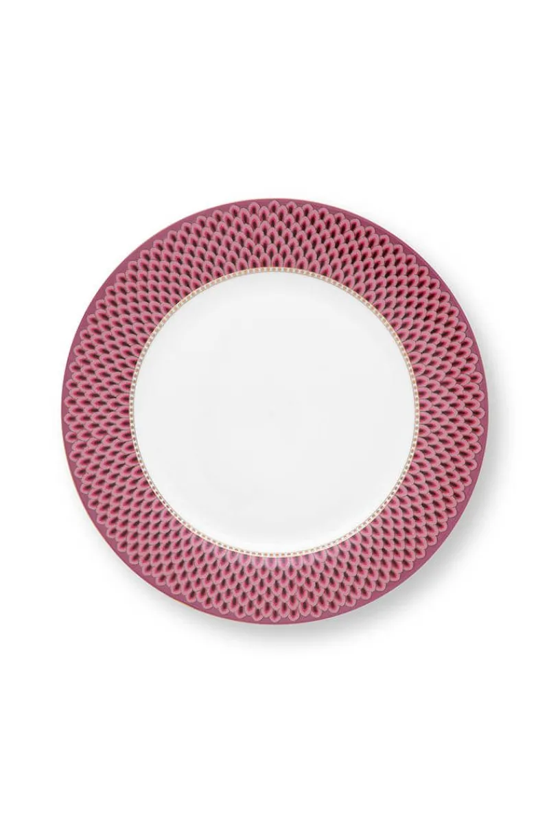 Pip Studio Porzellan Sets|Essteller|Flower Festival Set/4 Essteller Dunkel 26.5cm Rosa