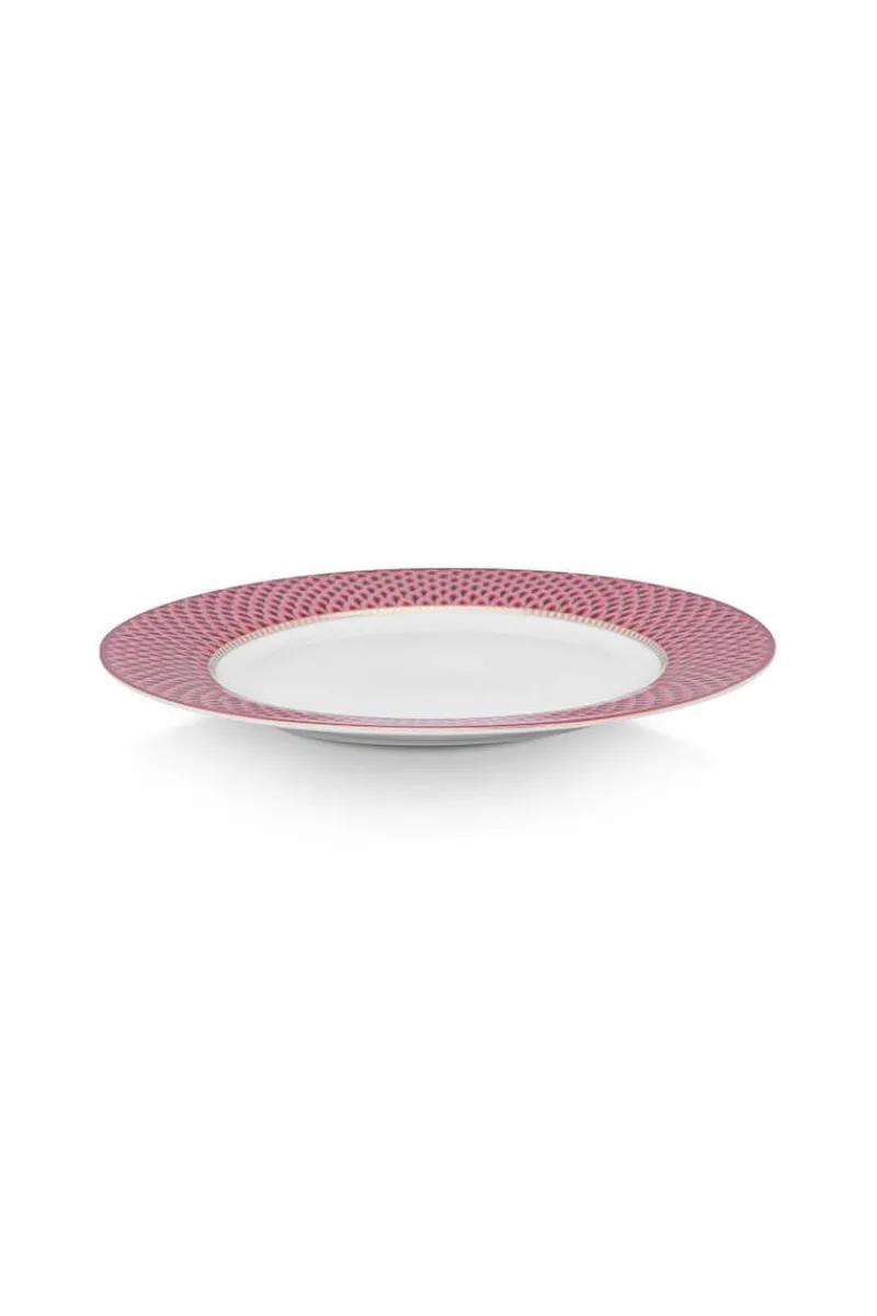 Pip Studio Porzellan Sets|Essteller|Flower Festival Set/4 Essteller Dunkel 26.5cm Rosa