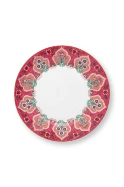 Pip Studio Porzellan Sets|Frühstücksteller|Flower Festival Set/4 Frühstücksteller Dunkel 21cm Rosa