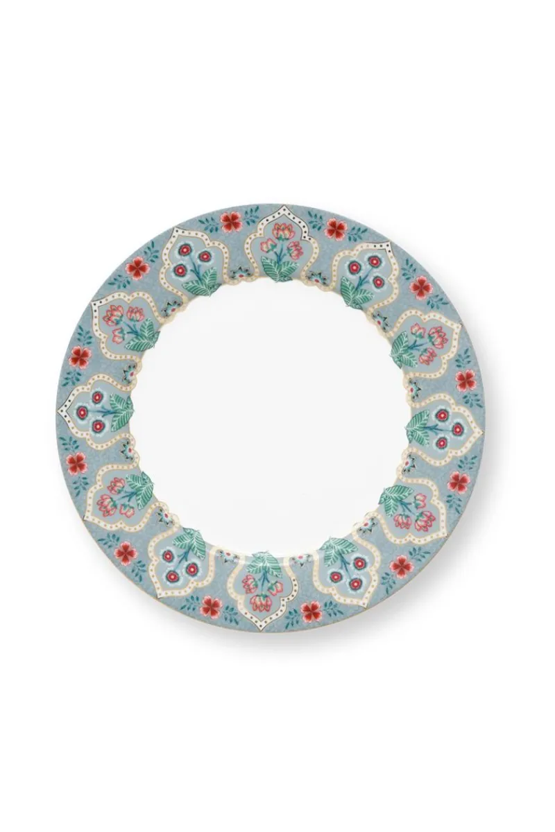 Pip Studio Porzellan Sets|Frühstücksteller|Flower Festival Set/4 Frühstücksteller Hell 21cm Blau