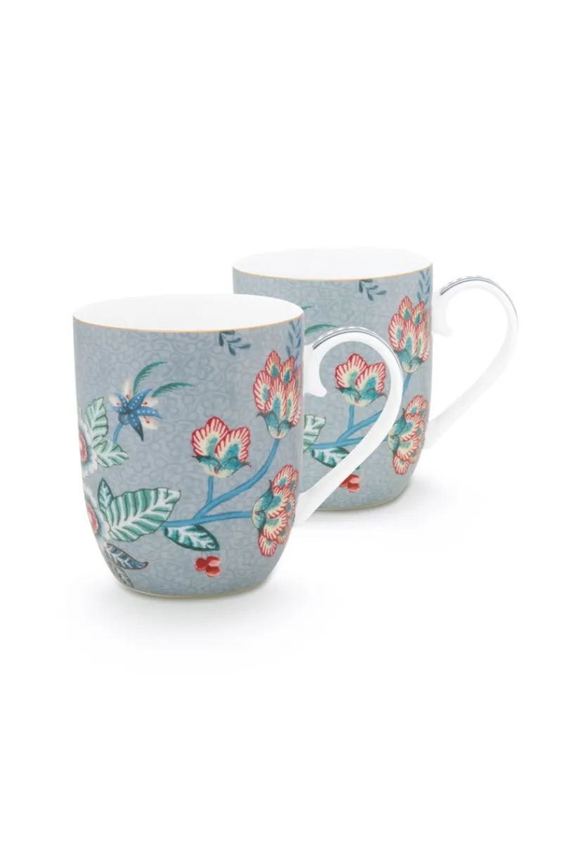 Pip Studio Porzellan Sets|Kaffeetassen|Flower Festival Set/2 Tassen Klein Hell Blau