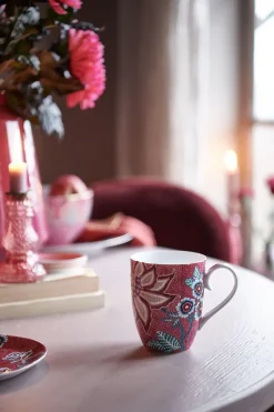 Pip Studio Teetassen|Flower Festival Tasse Gross Dunkel Rosa