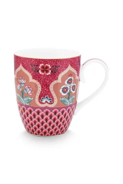 Pip Studio Teetassen|Flower Festival Tasse Gross Deco Dunkel Rosa