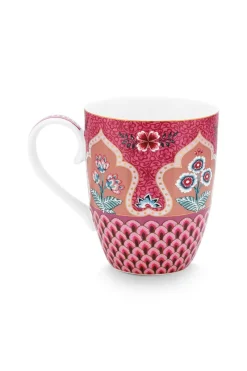 Pip Studio Teetassen|Flower Festival Tasse Gross Deco Dunkel Rosa