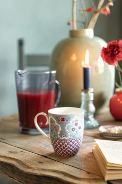 Pip Studio Teetassen|Flower Festival Tasse Gross Deco Hell Blau