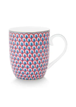 Pip Studio Kaffeetassen|Flower Festival Tasse Klein Rot/Hellblau Mehrfarbig