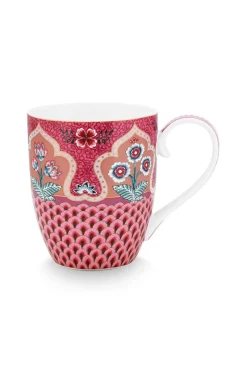 Pip Studio Teetassen|Flower Festival Tasse XL Deco Dunkel Rosa