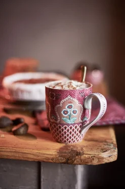 Pip Studio Teetassen|Flower Festival Tasse XL Deco Dunkel Rosa